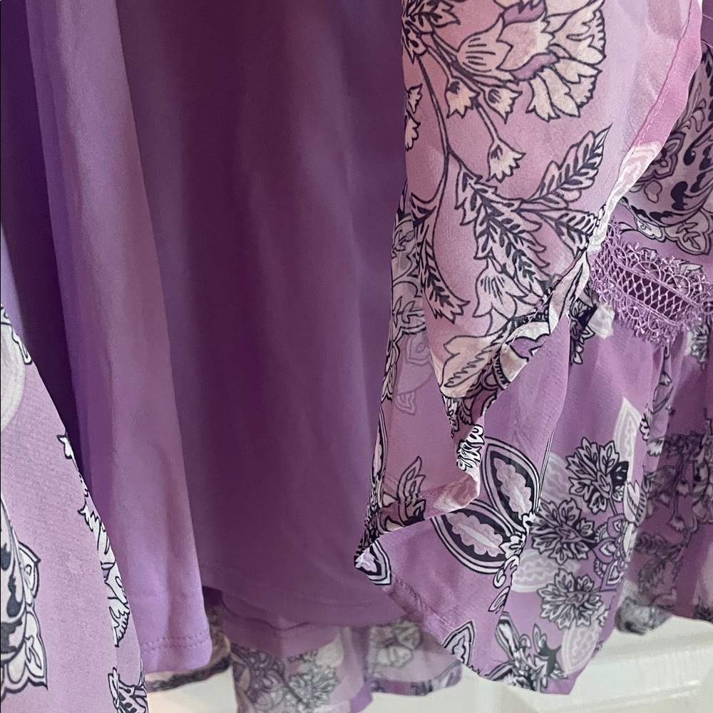 Lane Bryant Lavender Floral Sleeveless Dress - Picture 7 of 7